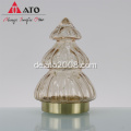 Künstlicher Glas Weihnachtsbaum mit LED -Lichtern Figur